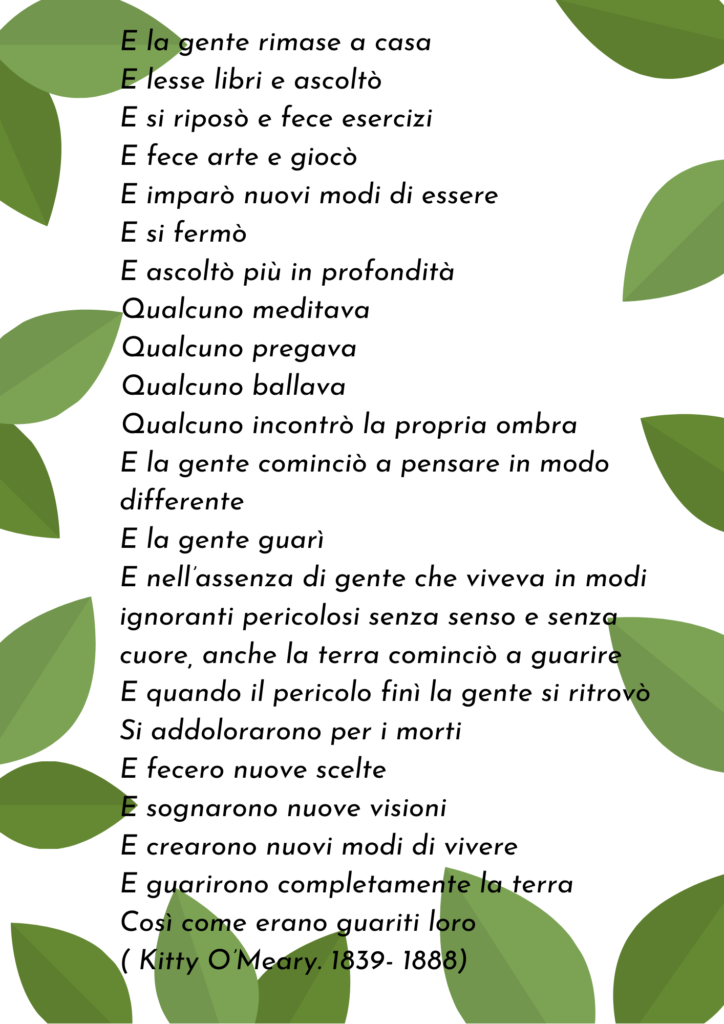 Rapporto con la natura una poesia per riflettere